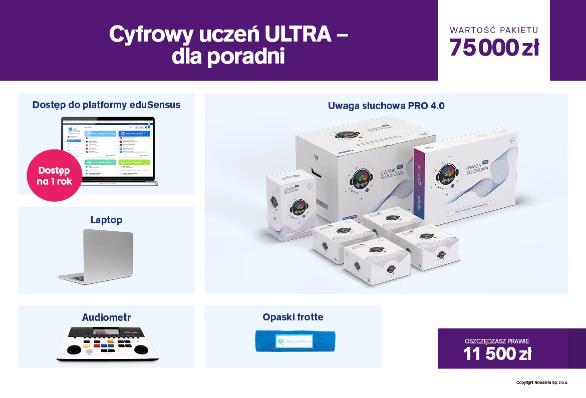 Pakiet z Uwagą słuchową PRO w programie Cyfrowy uczeń