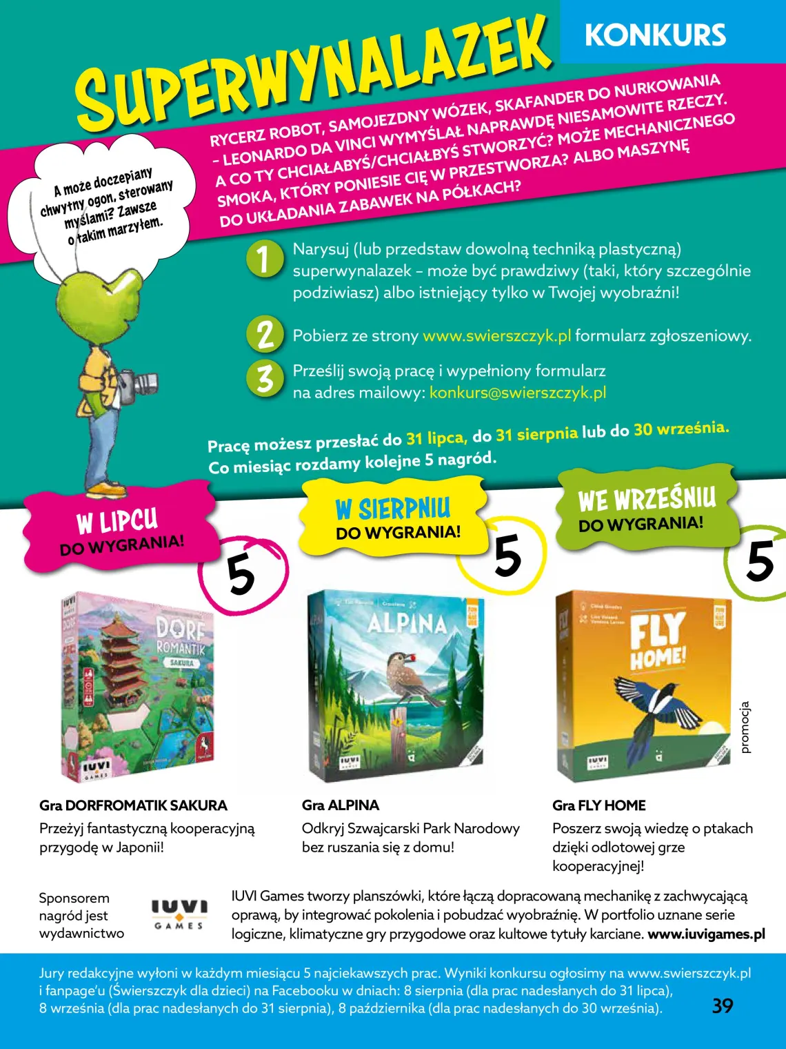 grafika z opisanymi zasadami konkursu