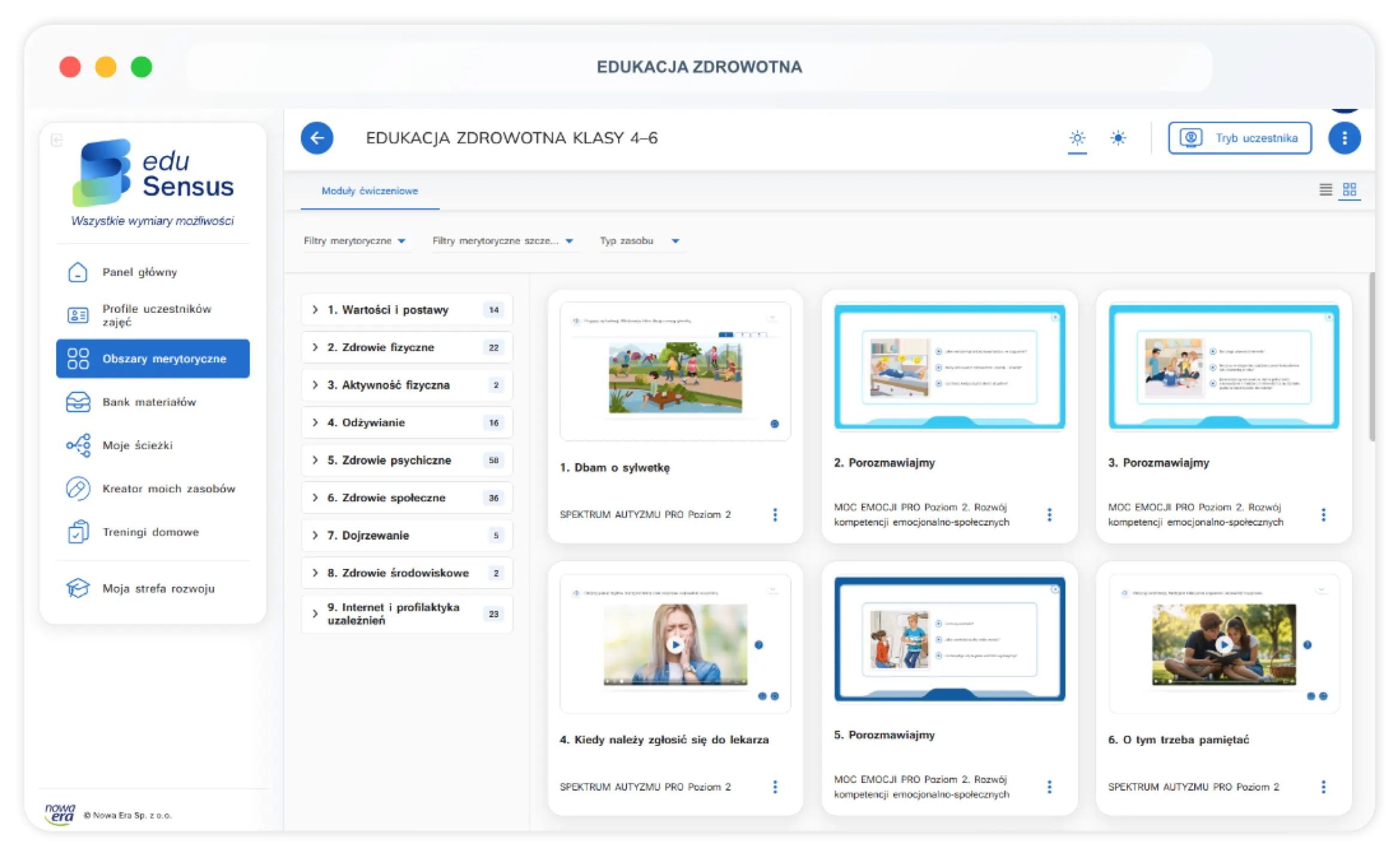 Zrzut ekranu z eduSenus