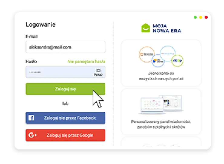 ekran logowania