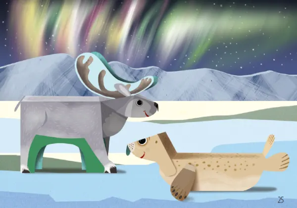 rysunek z foką i reniferem