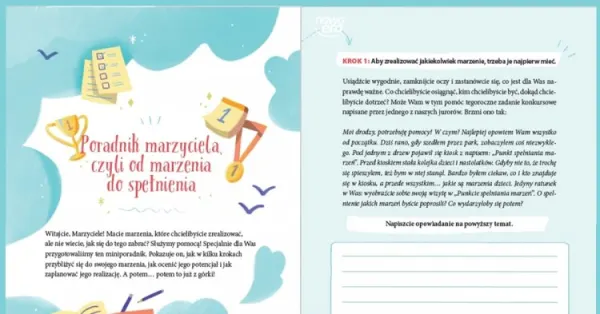 Rozkładówka „Poradnika marzyciela”.